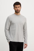 United Colors of Benetton camasa cu maneca lunga din bumbac culoarea gri, cu imprimeu, 30964M021