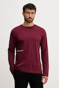 United Colors of Benetton camasa cu maneca lunga din bumbac culoarea bordo, cu imprimeu, 30964M021