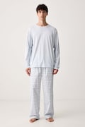Calvin Klein Underwear dvojdielne pyžamo pánske bavlnené modré LV00NM2953