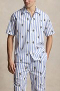 Bavlnená pyžamová košeľa Polo Ralph Lauren modrá farba, vzorovaná, 714981415