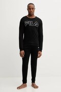 Fila piżama bawełniana męska kolor czarny z nadrukiem FPW1235