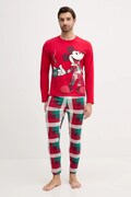 Βαμβακερές πιτζάμες United Colors of Benetton χρώμα: κόκκινο, 3P054P033