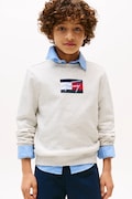Tommy Hilfiger hanorac de bumbac pentru copii culoarea alb, cu imprimeu, KB0KB09741
