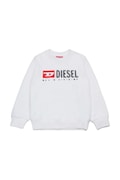 Diesel hanorac de bumbac pentru copii SDROPS OVER SWEAT-SHIRT culoarea alb, cu imprimeu, J02483