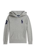 Παιδική μπλούζα Polo Ralph Lauren χρώμα: γκρι, με κουκούλα, 323979316001