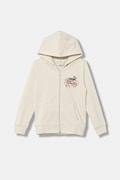 Puma bluza dziecięca MID90s Full-Zip FL B kolor beżowy z kapturem wzorzysta 688469