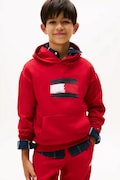 Tommy Hilfiger felpa per bambini colore rosso con cappuccio KB0KB10112