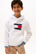 Дитяча кофта Tommy Hilfiger колір білий з капюшоном з принтом KB0KB10112