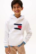 Детски суичър Tommy Hilfiger в бяло с качулка с принт KB0KB10112