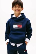 Дитяча кофта Tommy Hilfiger колір синій з капюшоном з принтом KB0KB10112