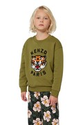 Kenzo Kids bluza bawełniana dziecięca kolor zielony z aplikacją K61432