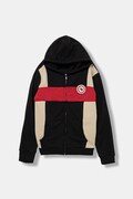 Guess bluza dziecięca kolor czarny z kapturem wzorzysta L5BQ00 KCKF2