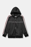 Guess bluza dziecięca kolor czarny z kapturem wzorzysta L5BQ26 K2042