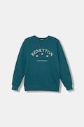 Детски памучен суичър United Colors of Benetton в тюркоазено с принт 3J68C10PZ