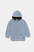 United Colors of Benetton bluza dziecięca kolor niebieski z kapturem gładka 32N4C505B