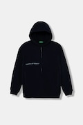 United Colors of Benetton bluza bawełniana dziecięca kolor granatowy z kapturem z nadrukiem 3J68C505G