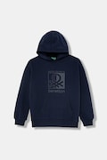 United Colors of Benetton bluza dziecięca kolor granatowy z kapturem z nadrukiem 3EB5C205B