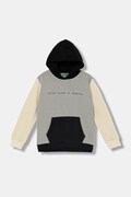 United Colors of Benetton bluza dziecięca kolor szary z kapturem z nadrukiem 3EB5C205B