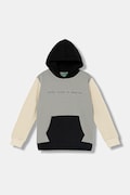 United Colors of Benetton bluza dziecięca kolor szary z kapturem z nadrukiem 3EB5C205B
