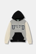 United Colors of Benetton bluza dziecięca kolor szary z kapturem z nadrukiem 3EB5C505L