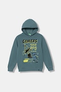 Παιδική μπλούζα United Colors of Benetton χρώμα: πράσινο, με κουκούλα, 3J73C205I