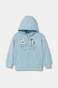 Παιδική μπλούζα United Colors of Benetton χρώμα: μπλε, με κουκούλα, 3J73G5046