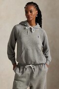 Pulover Polo Ralph Lauren ženski, siva barva, s kapuco, 211971691