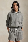 Polo Ralph Lauren суичър с цип и качулка памучен дамски сив 211971693