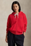 Dukserica Polo Ralph Lauren za žene, boja: crvena, s kapuljačom, bez uzorka, 211971699