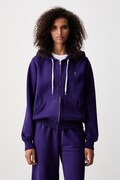 Polo Ralph Lauren jopica s kapuco ženska z bombažem vijolična 211971699