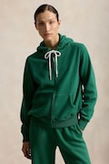 Polo Ralph Lauren rozepínací mikina s kapucí dámská s bavlnou zelená 211971699