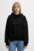 Calvin Klein hanorac de bumbac culoarea negru, cu glugă, cu imprimeu, LV044C210G