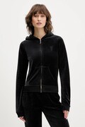 Juicy Couture bluza HERITAGE ROBYN HOODIE damska kolor czarny z kapturem z aplikacją JCSEBJ007G