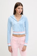 Juicy Couture bluză VELOUR CROPPED STRIPE HOODIE cu glugă, cu imprimeu, JCWAS225351