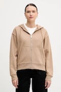 Calvin Klein Jeans bluza damska kolor brązowy z kapturem gładka LV047B237G