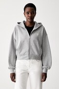 Calvin Klein Jeans mikina na zips s kapucňou dámska bavlnená sivá LV047C216G
