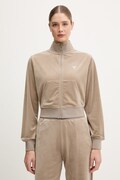 Guess bluza welurowa COUTURE damska kolor beżowy gładka V3BQ22 K0232