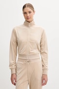 Dukserica od velura Guess COUTURE boja: bež, bez uzorka, V3BQ22 K0232