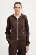 Guess bluza damska kolor brązowy z kapturem z aplikacją W5YQ05 KBYE2