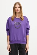 Pinko bluza bawełniana damska kolor fioletowy z aplikacją 100534 A2RO