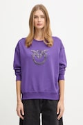 Бавовняна кофта Pinko колір фіолетовий з аплікацією 100534 A2RO