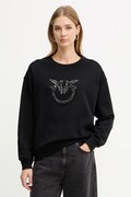 Pinko bluza bawełniana damska kolor czarny z aplikacją 100534 A2RO