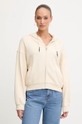 Pinko bluza bawełniana damska kolor beżowy z kapturem gładka 105509 A2RB
