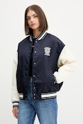 Куртка-бомбер Guess Jeans колір синій демісезонна W5YL15 WHAA2