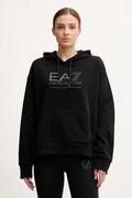 EA7 Emporio Armani bluza damska kolor czarny z kapturem z aplikacją AF10377-7W000422