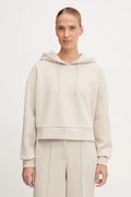 Guess bluza z domieszką wełny MURIEL damska kolor beżowy z kapturem z aplikacją V5BQ14 KCX52