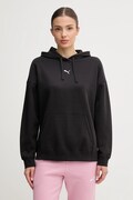Puma bluză culoarea negru, cu glugă, uni, 685398