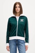 Mikina adidas Originals Classic Tt dámská, zelená barva, vzorovaná, JX7852