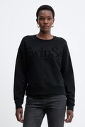 Twinset bluza bawełniana damska kolor czarny z nadrukiem 252TT2330