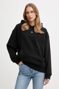 Calvin Klein Jeans bluza bawełniana damska kolor czarny z kapturem gładka LV047D232G